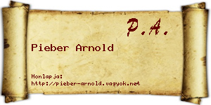 Pieber Arnold névjegykártya